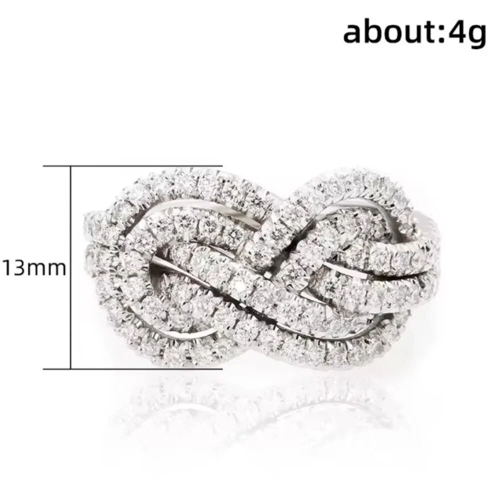 14k White Gold Diamond RIng Infinity Ring Band
